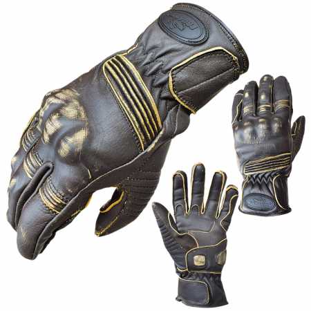 Motorradhandschuhe Tour Leder Motorrad Chopper Vintage Leder Handschuhe