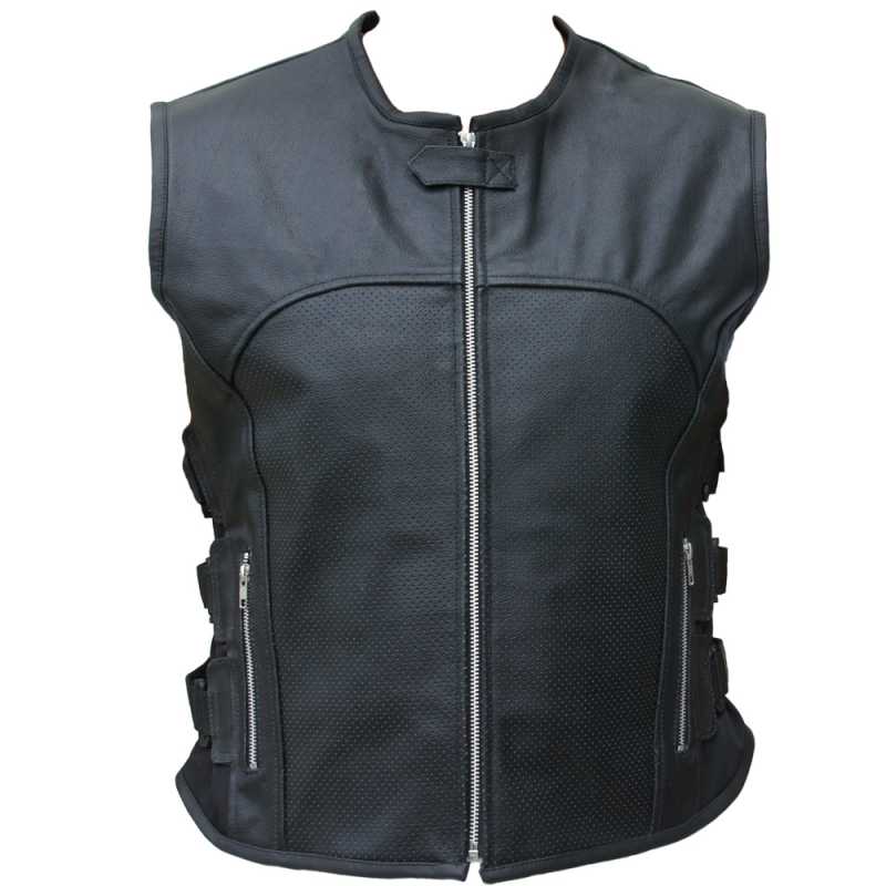 Motorradweste Leder Weste Club Kutte Chopper Rocker Motorrad Biker Lederweste PROANTI