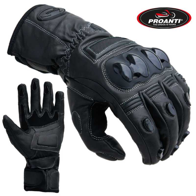 Motorradhandschuhe Touring Race Motorrad Leder Handschuhe schwarz